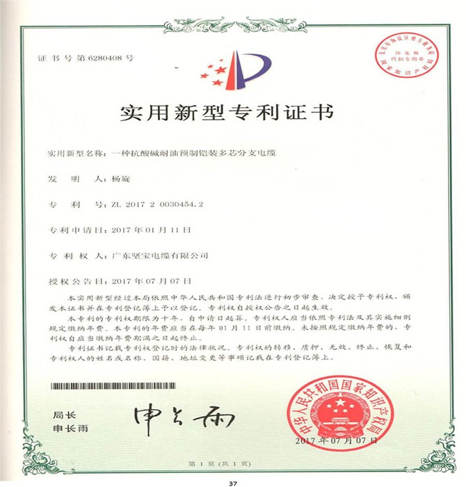 专利证书